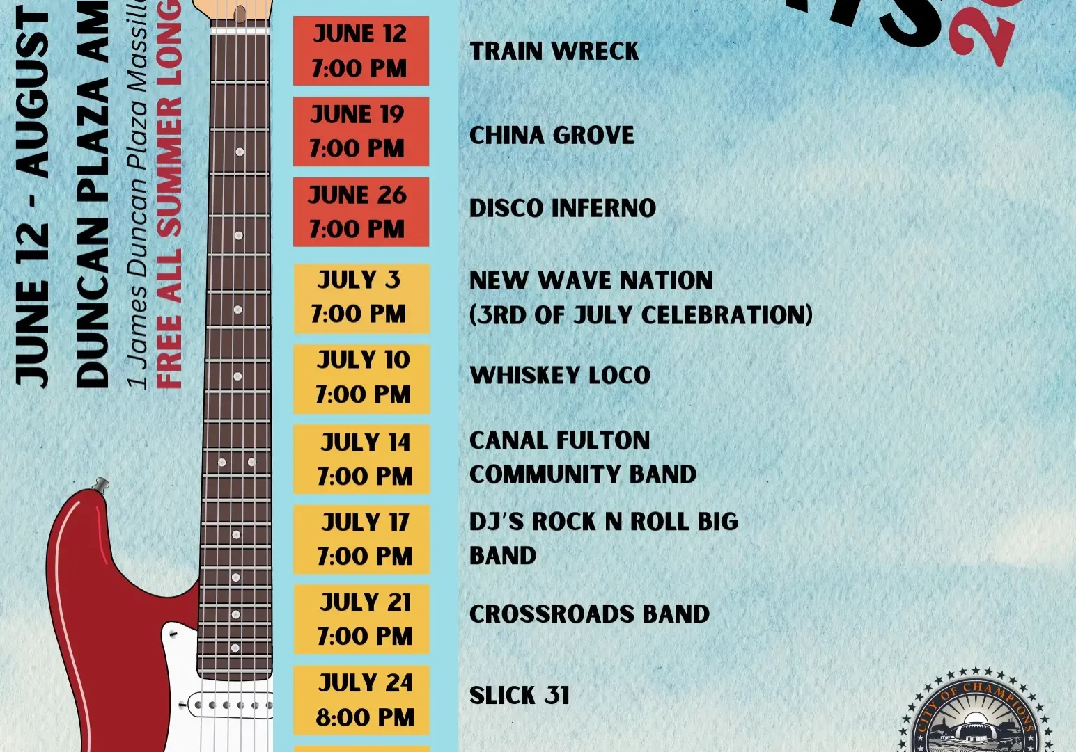 Massillon Summer Concert Series Schedule Massillon Summer Concert Series Schedule