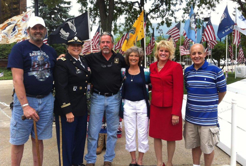 a photo of a bunch of people and one of them is a veteran